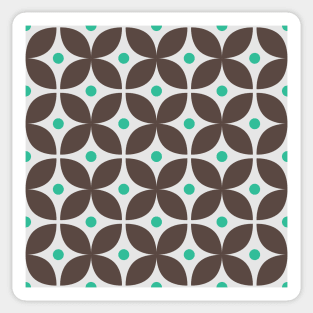 Geometric Pattern: Stylised Flower: Brown Sticker